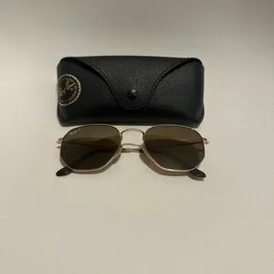 ✨Ray-Ban RB3548N Hexagonal Flat Lenses – Gold / Green G-15 w/ Case & Cloth ✨ Ray-Ban RB 3548-N 001 51-21 145 Hexagonal Flat Sunglasses  main image 3